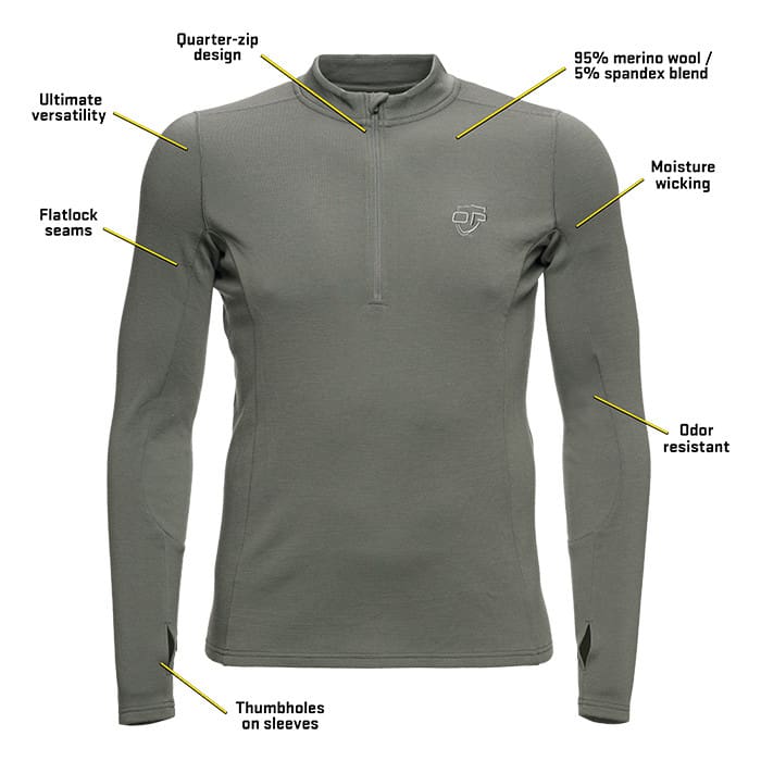 Outdoor Pursuit Merino Wool Base 1 4 Zip Top Blocker Outdoors